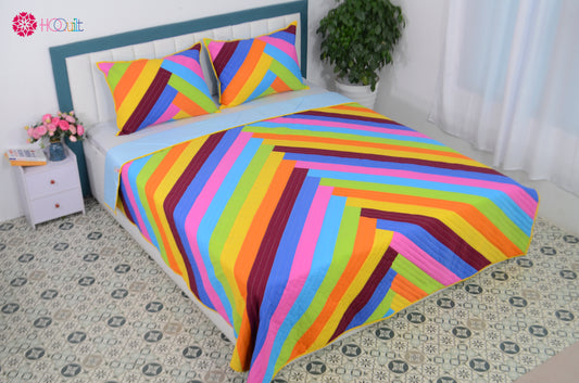 Chevron Rainbow Quilt Blanket