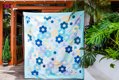 Hexagonal Blue Quilt