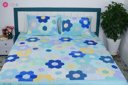 Hexagonal Blue Quilt