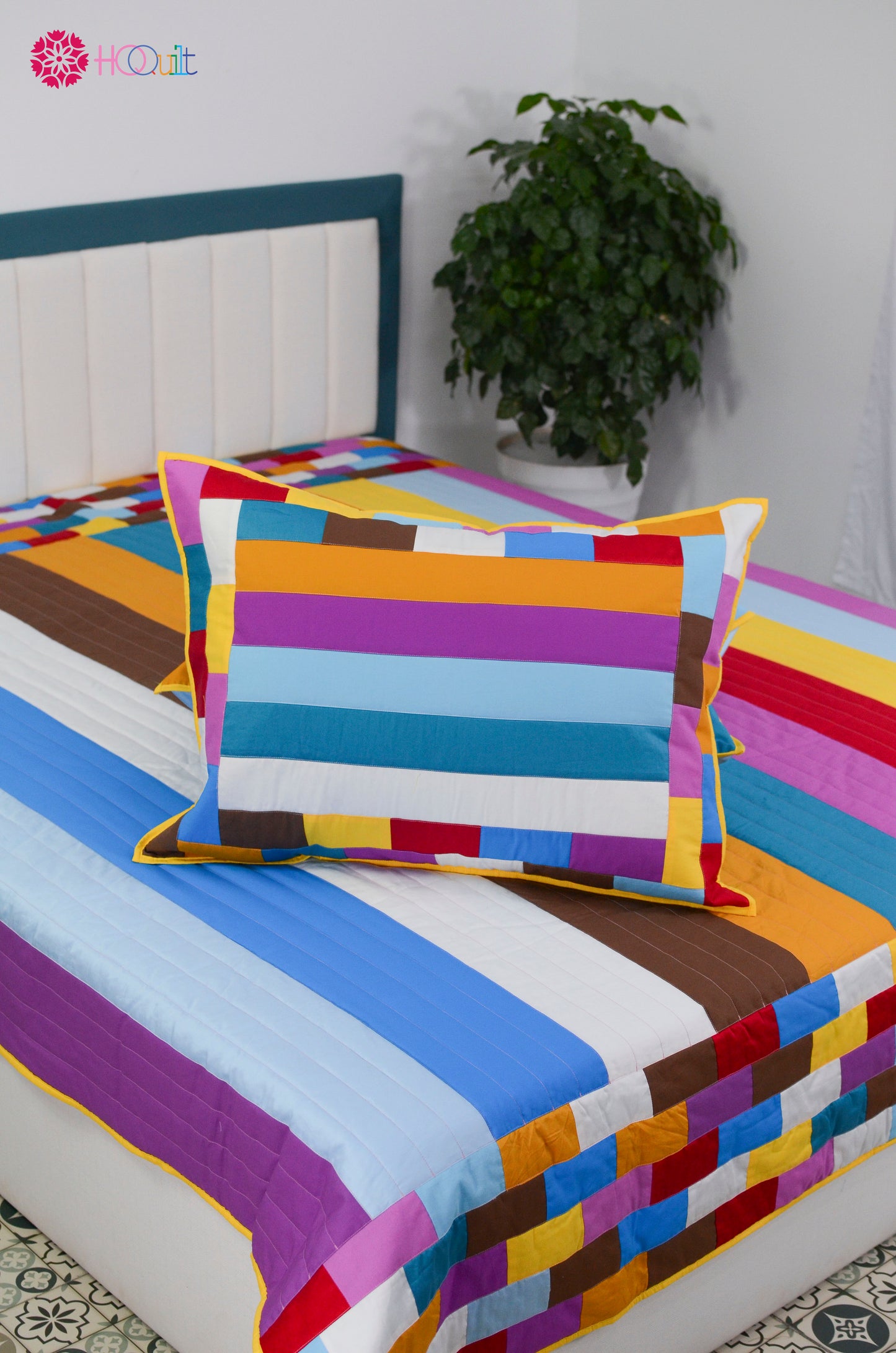 Rainbow Stripes Quilt Blanket